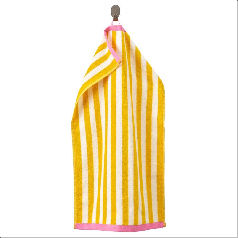 SLÅNHÖSTMAL スローンホストマル ハンドタオル - ホワイト/イエロー ストライプ 40x70 cm