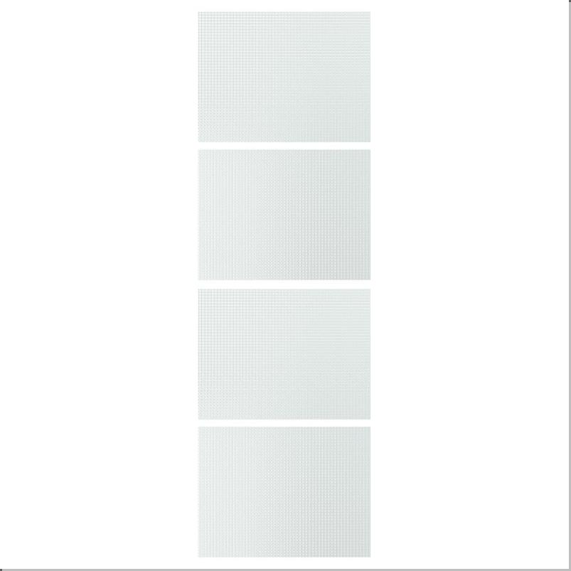 LUNDBRASMA ルンドブレスマ 引き戸用パネル4枚 - チェック柄ガラス 75x236cm