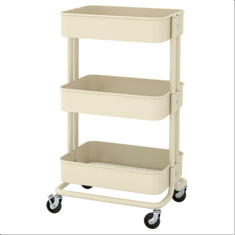 RÅSKOG ロースコグ ワゴン - ベージュ 35x45x77 cm