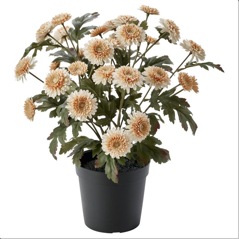 FEJKA フェイカ 人工観葉植物 - 室内/屋外用/キク ライトオレンジ 15cm