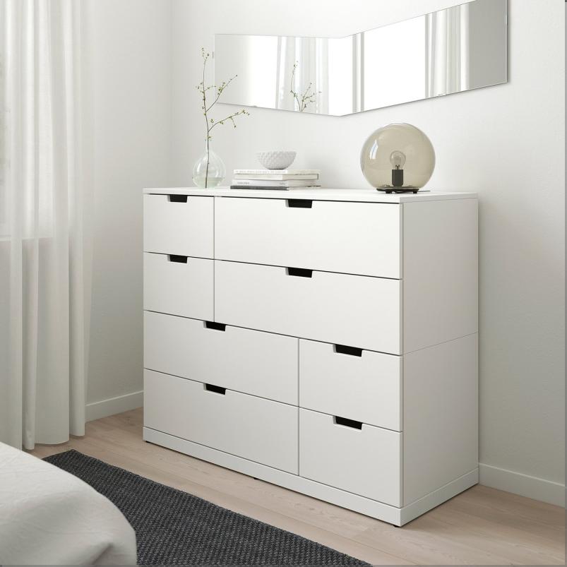 NORDLI ノールドリ チェスト（引き出し×8） - ホワイト 120x99cm