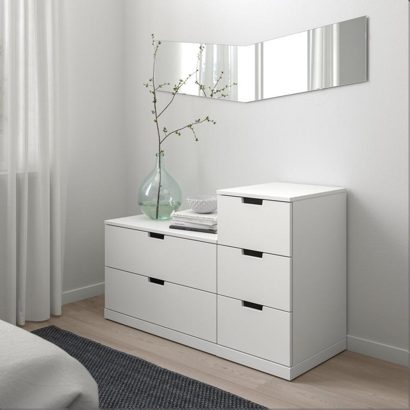 NORDLI ノールドリ チェスト（引き出し×5） - ホワイト 120x76cm