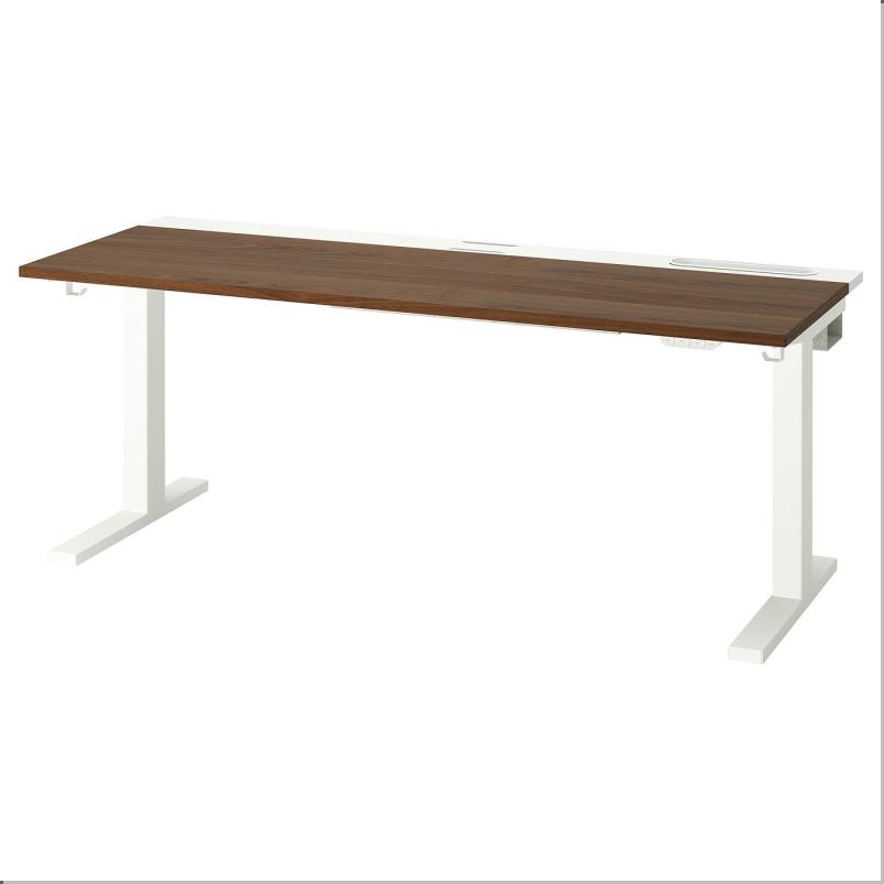 MITTZON ミッツォーン デスク 昇降式 - 100V ウォールナット材突き板/ホワイト 160x60cm