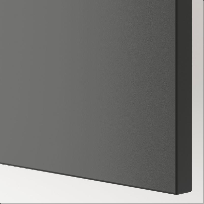 BESTA ベストー テレビ台 引き出し付き - ホワイト シンドヴィーク/ラップヴィーケン ダークグレー 180x42x74cm