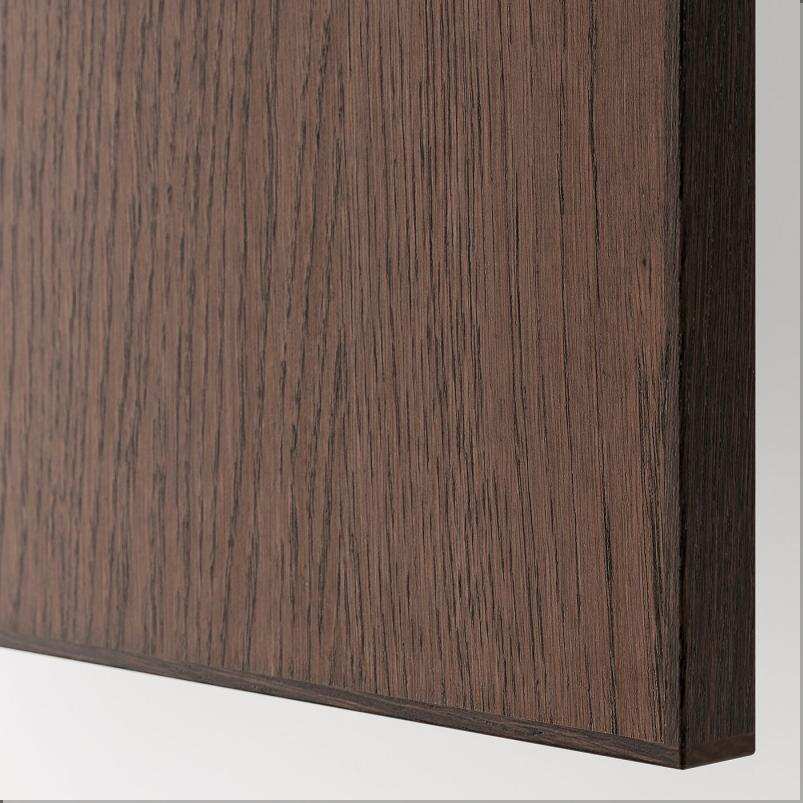 METOD メトード コーナーベースキャビネット 回転式収納付き - ホワイト/シーナルプ ブラウン 88x88x80cm