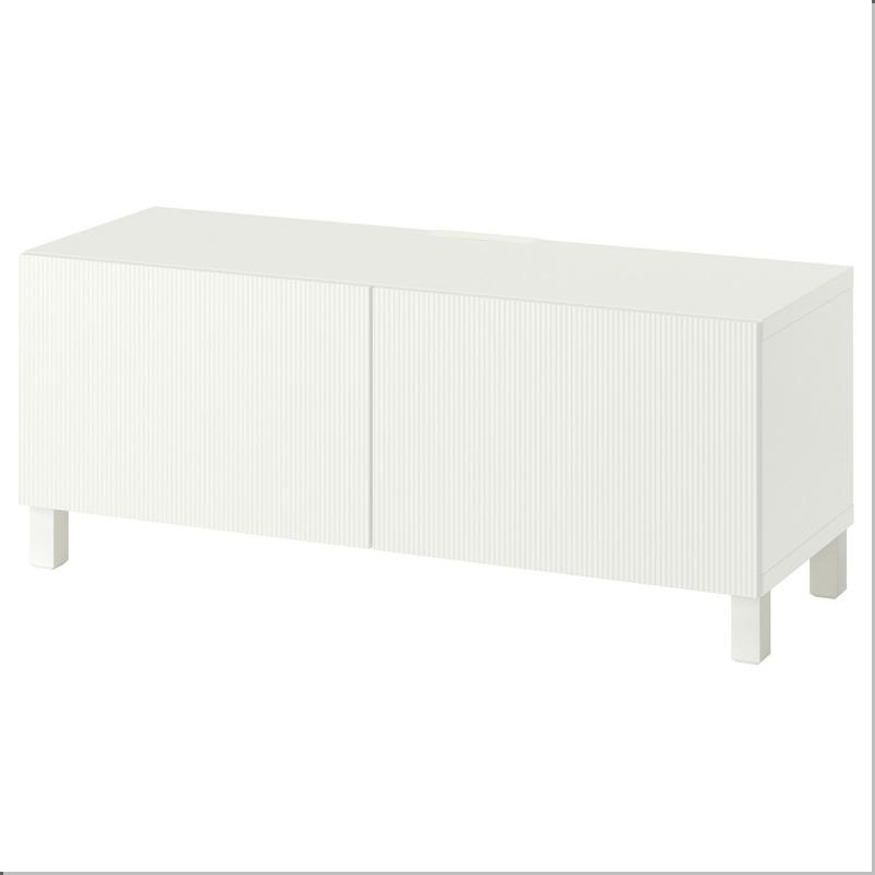 BESTÅ ベストー テレビ台 扉付き - ホワイト/フォーヴァルタレ ホワイト 120x42x48 cm