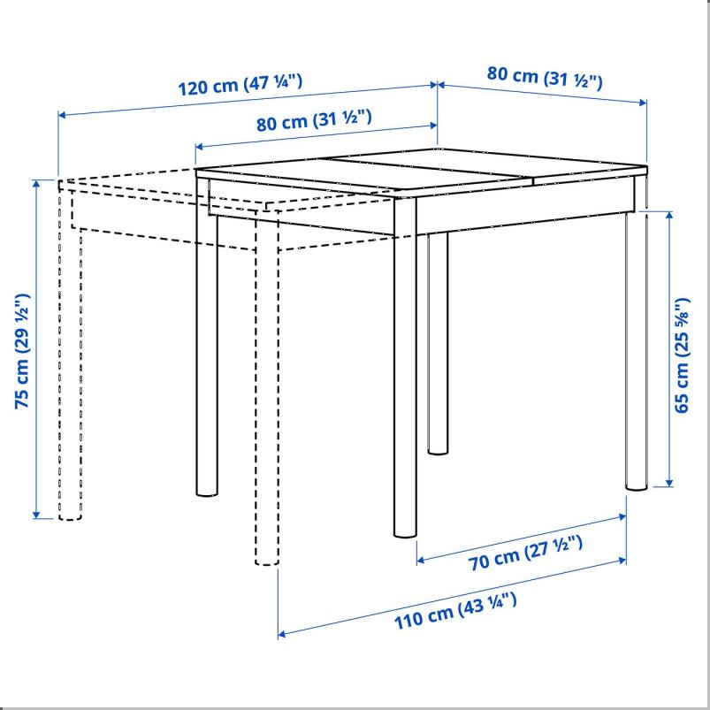 TONSTAD トンスタード テーブル＆チェア2脚 - オーク調/トネルード ダークベージュ 80/120x70cm