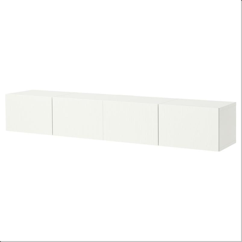 BESTÅ ベストー テレビ台 扉付き - ホワイト/フォーヴァルタレ ホワイト 240x42x38 cm