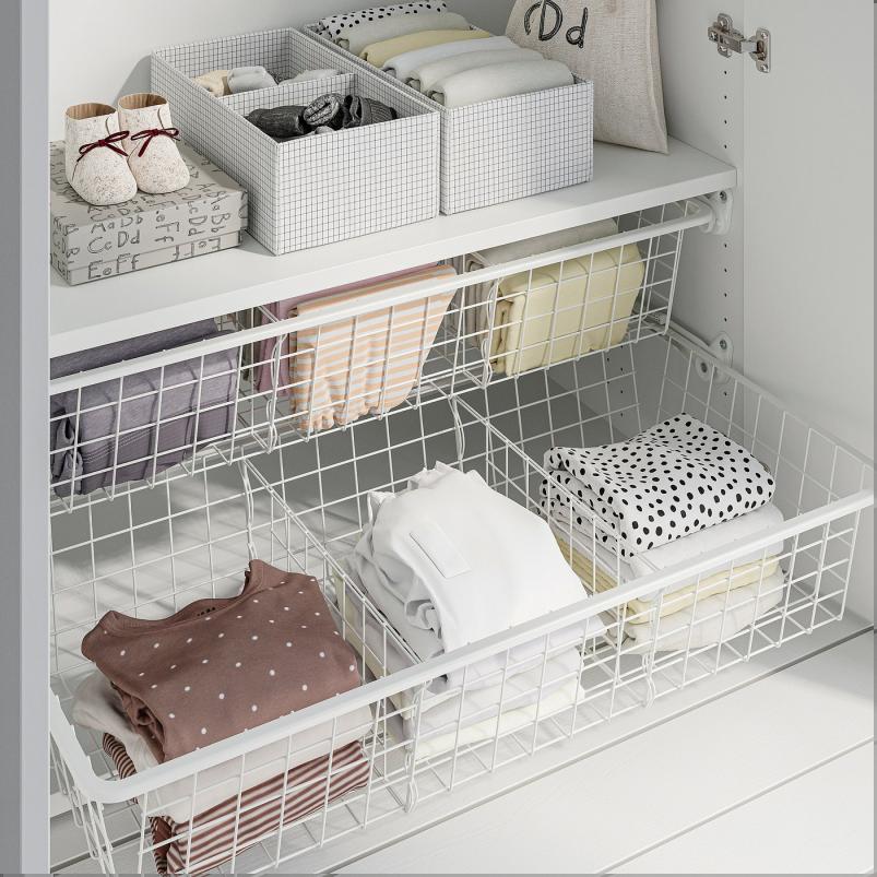 ALTARLIDEN アールタルリデン ワイヤーバスケット 引き出しレール付き - ホワイト 80x42cm