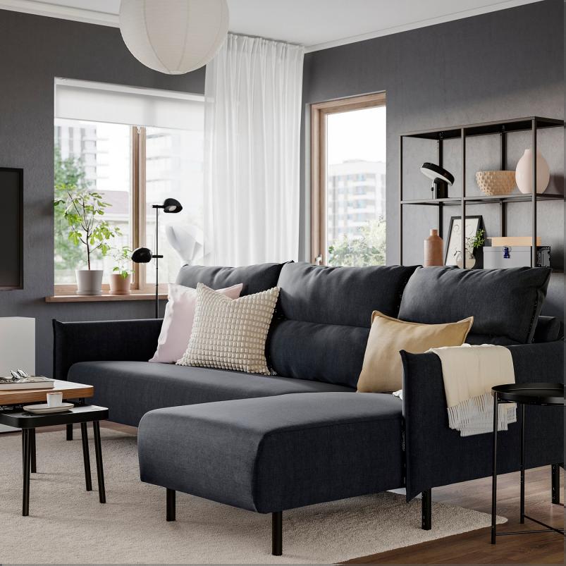 MANNARP マッナルプ 4人掛けソファ 寝椅子付き - グンナレド ベージュ