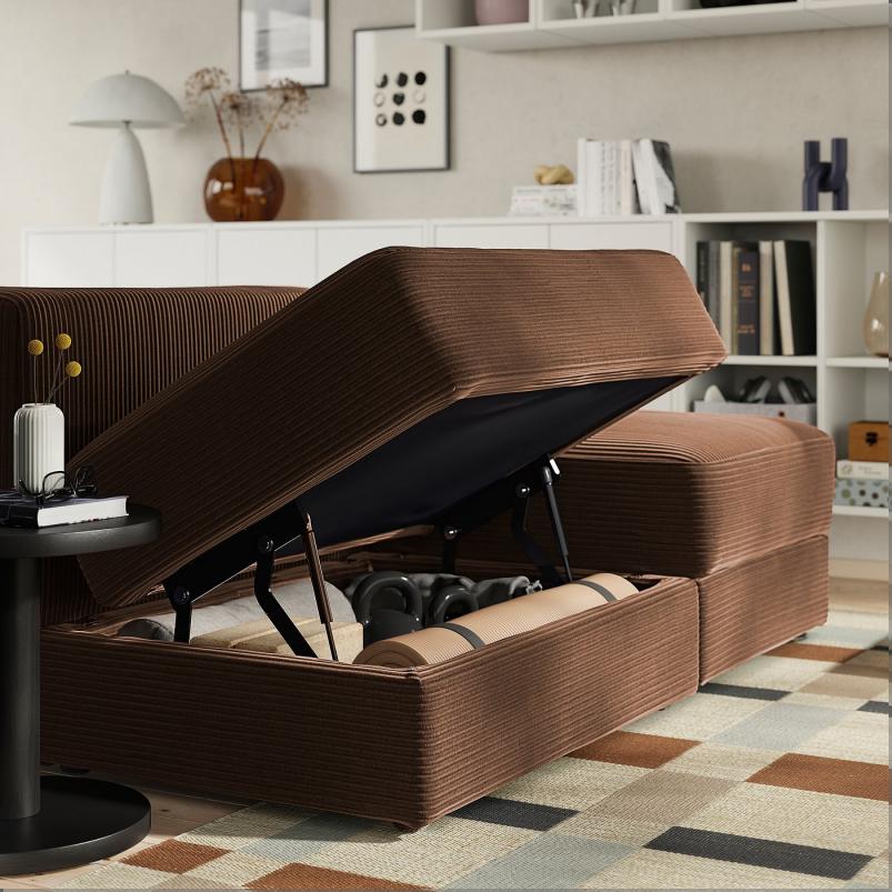 JATTEBO イェッテボ 1.5人掛けモジュール 収納付き - サムサーラ ダークブラウン