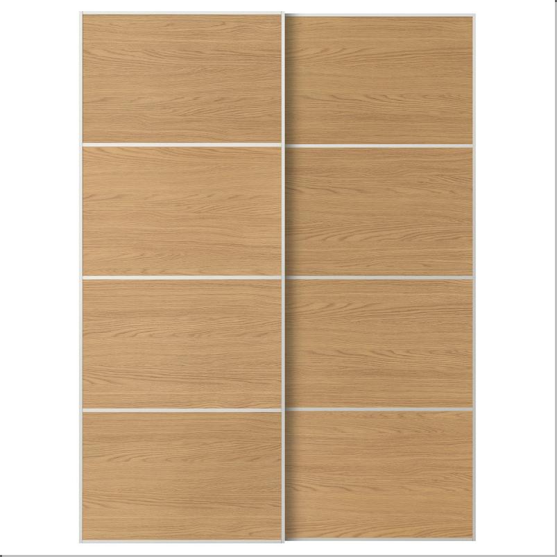 MEHAMN メーハムン 引き戸 2枚組 - ホワイト/両面仕様 オーク調 150x201 cm