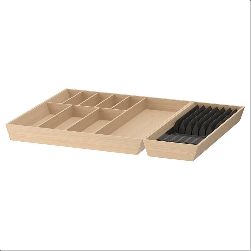 UPPDATERA ウップダテラ カトラリートレイ/ナイフラック付きトレイ - ライトバンブー 72x50 cm