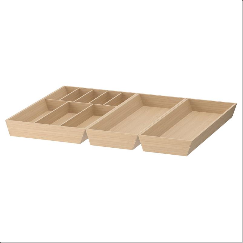 UPPDATERA ウップダテラ カトラリートレイ1点/キッチンツール用トレイ2点 - ライトバンブー 72x50 cm