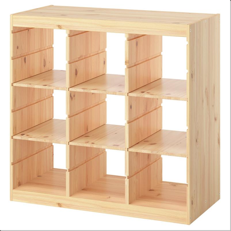 TROFAST トロファスト 収納コンビネーション 棚板付き - ルームディバイダ―/ライトホワイトステインパイン 93x44x91cm