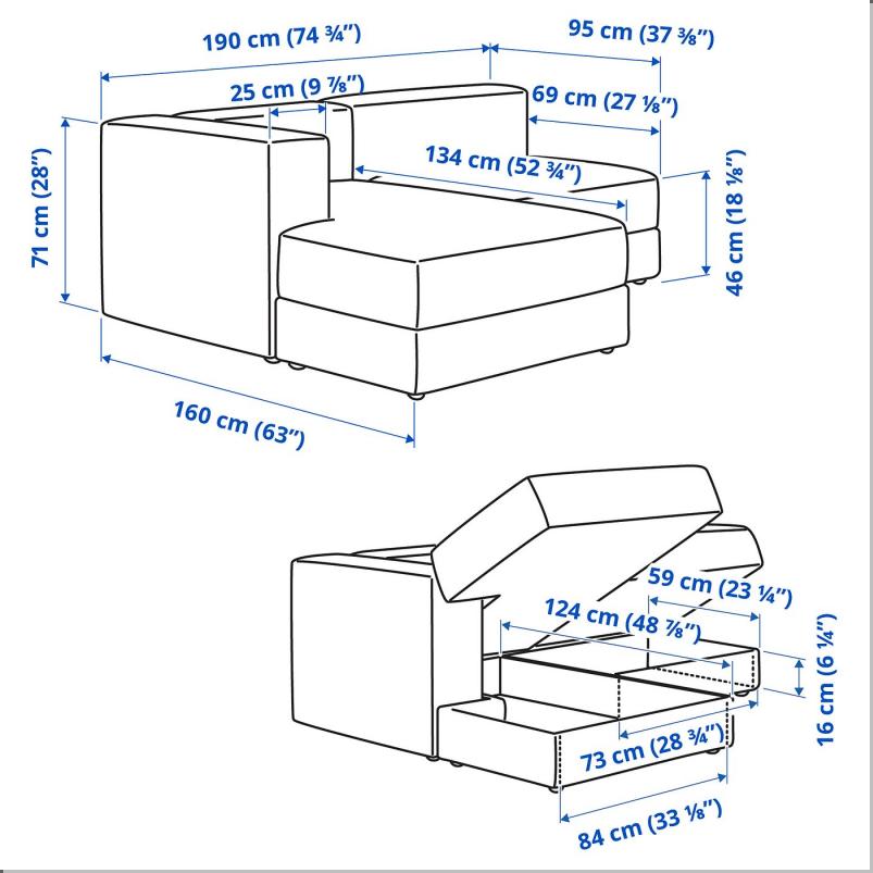 JATTEBO イェッテボ 2.5人掛けモジュールソファ 寝椅子付き - 左/アクスヴァラ オフホワイト