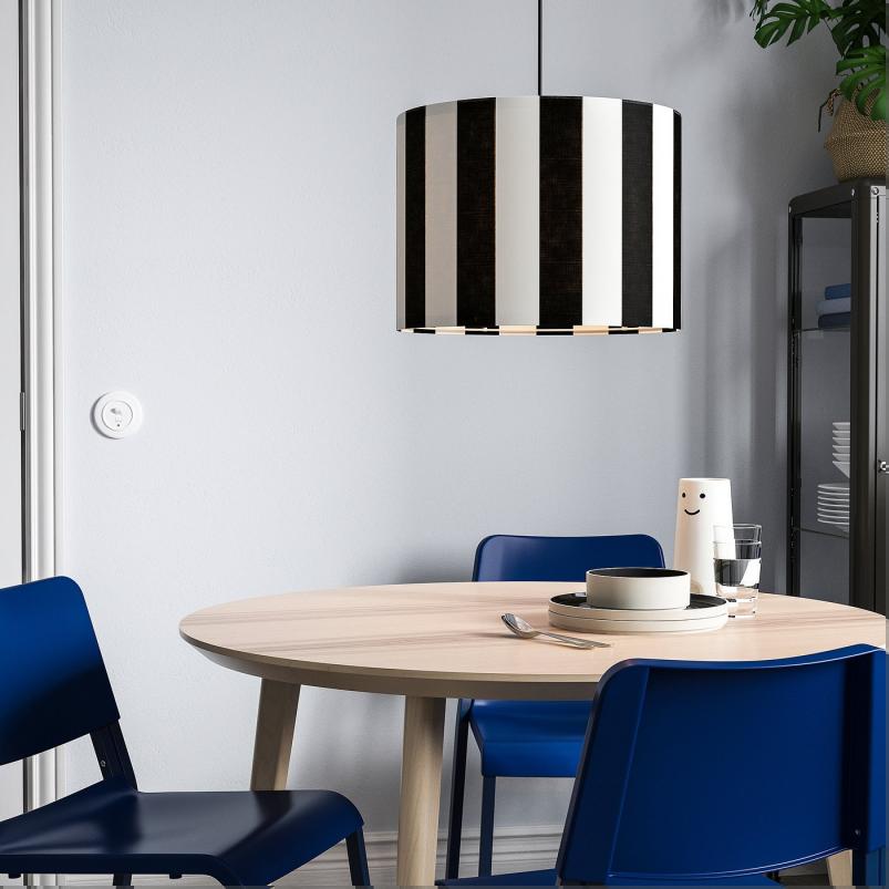 RINGSTA リングスタ / HAVSDJUP ハーヴスユープ ペンダントランプ - ブラック/ホワイト 42cm