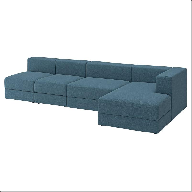 JATTEBO イェッテボ 4.5人掛けモジュールソファ 寝椅子付き - 右/アクスヴァラ ダークグレーブルー