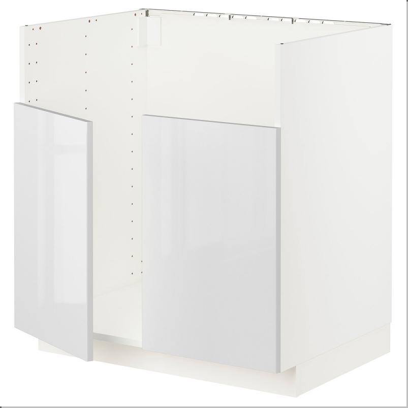 METOD メトード ベースキャビネット TALLSJÖN/タルショーン シンク用 - ホワイト/リンガフルト ホワイト 80x60x80 cm
