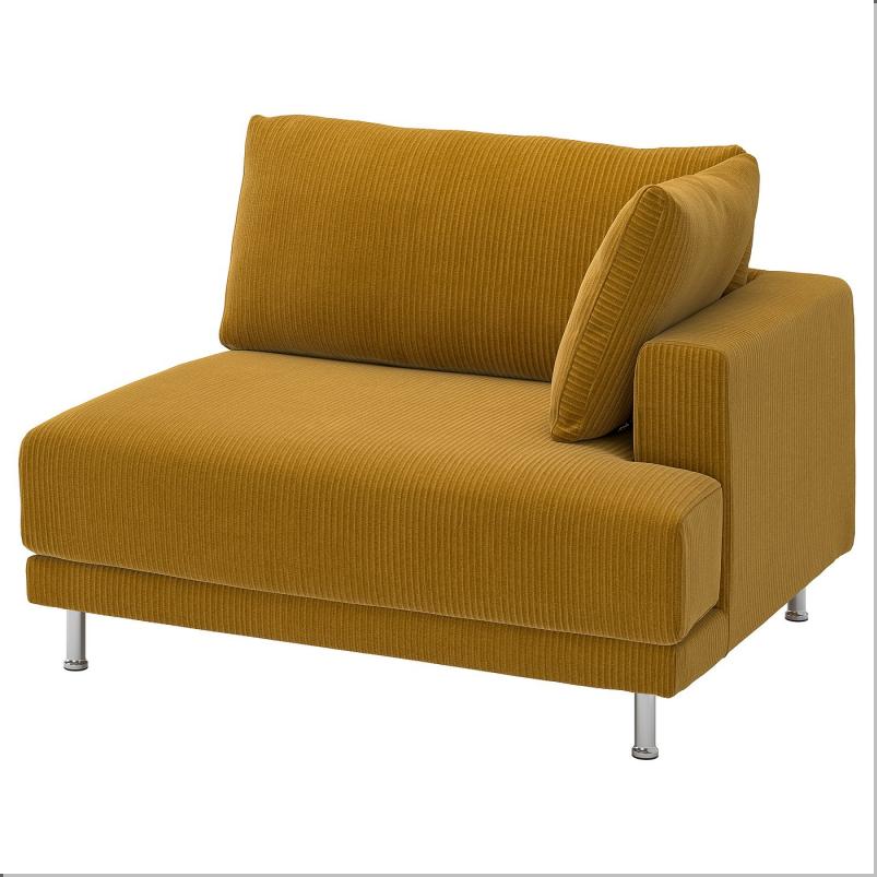 UPPAKRA ウッポークラ 1.5人掛けシートモジュール - アームレスト付き 右/サムサーラ イエローブラウン