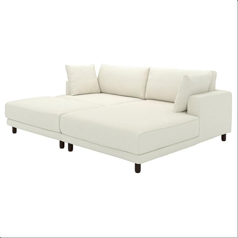 UPPAKRA ウッポークラ 3人掛けモジュールソファ - 寝椅子付き 右 フットスツール付き/アクスヴァラ オフホワイト