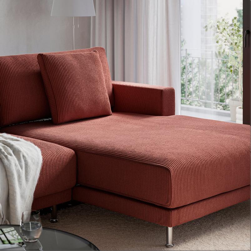 UPPAKRA ウッポークラ 寝椅子モジュール - アームレスト付き 右/サムサーラ ブラウンレッド