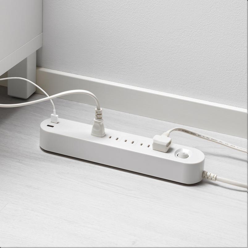 KOPPLA コップラ 電源タップ 5個口 USBポート2口付き - ホワイト 3.0m