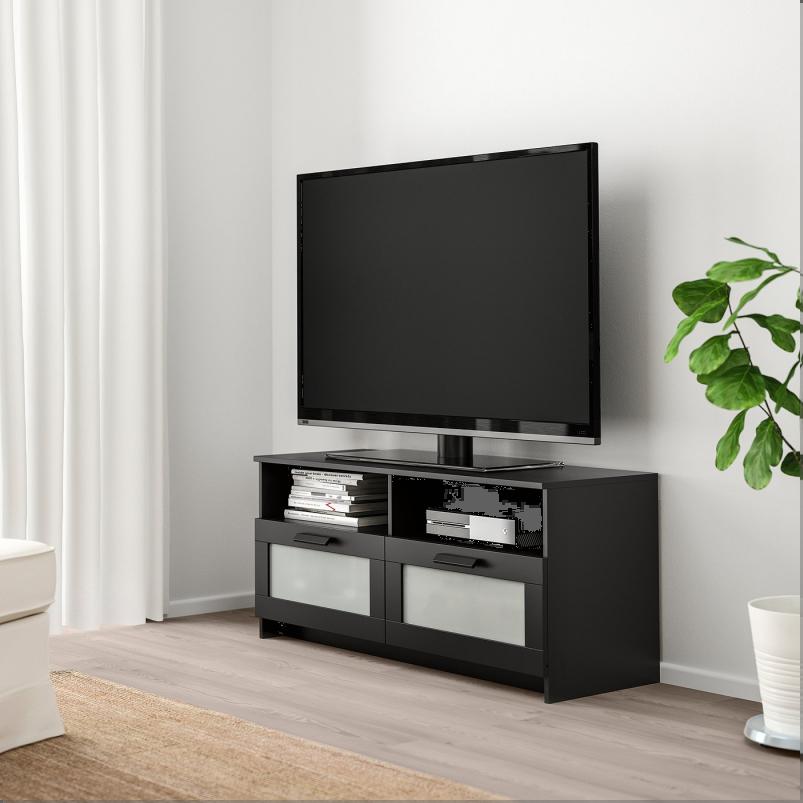 BRIMNES ブリムネス テレビ台 - ブラック 120x41x53cm