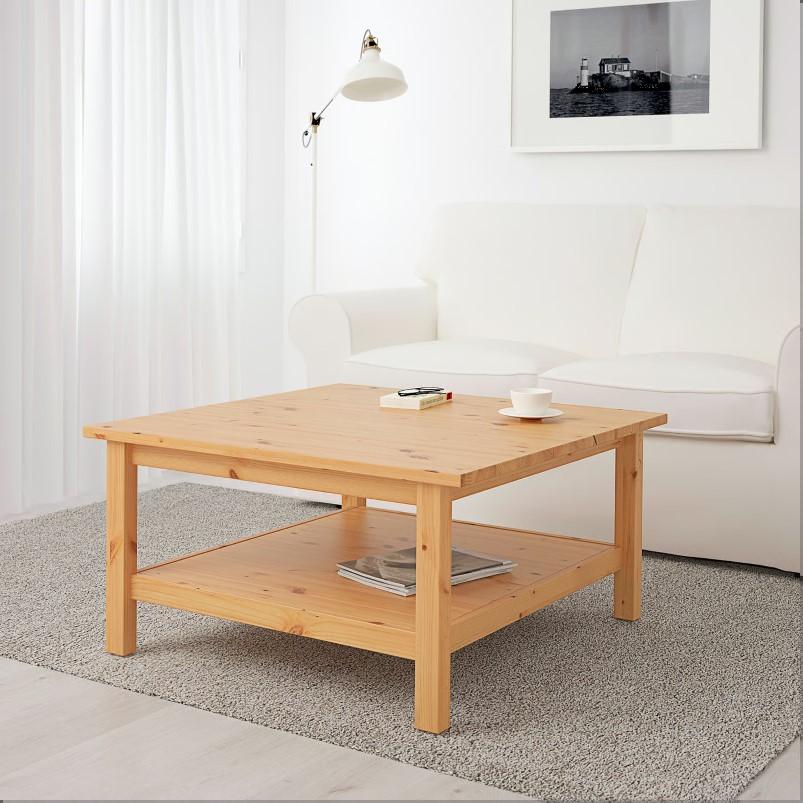 HEMNES ヘムネス コーヒーテーブル - ライトブラウン 90x90cm