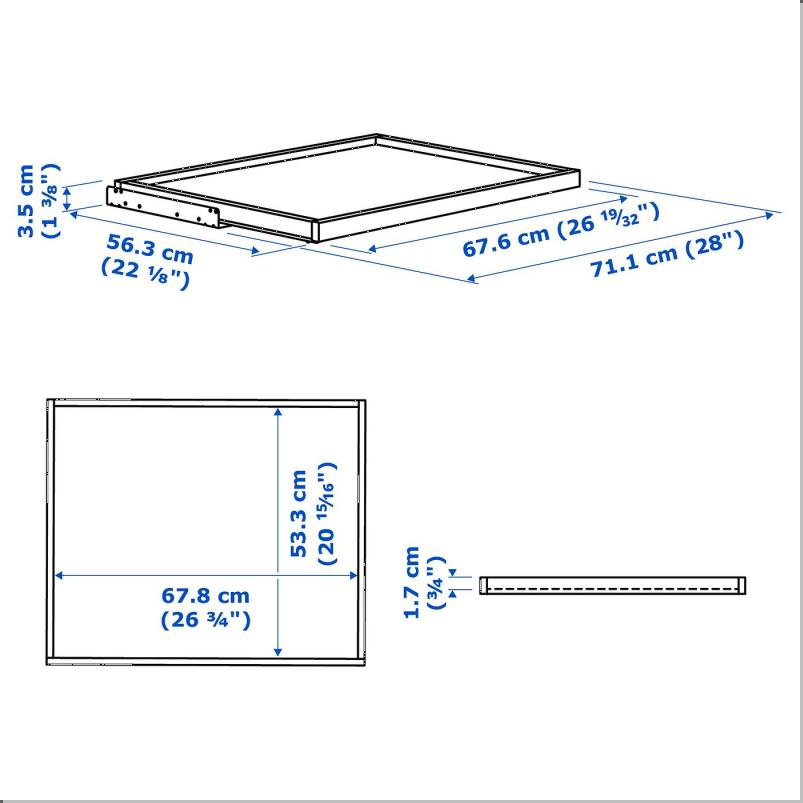 KOMPLEMENT コムプレメント 引き出し式トレイ - ダークグレー 75x58cm