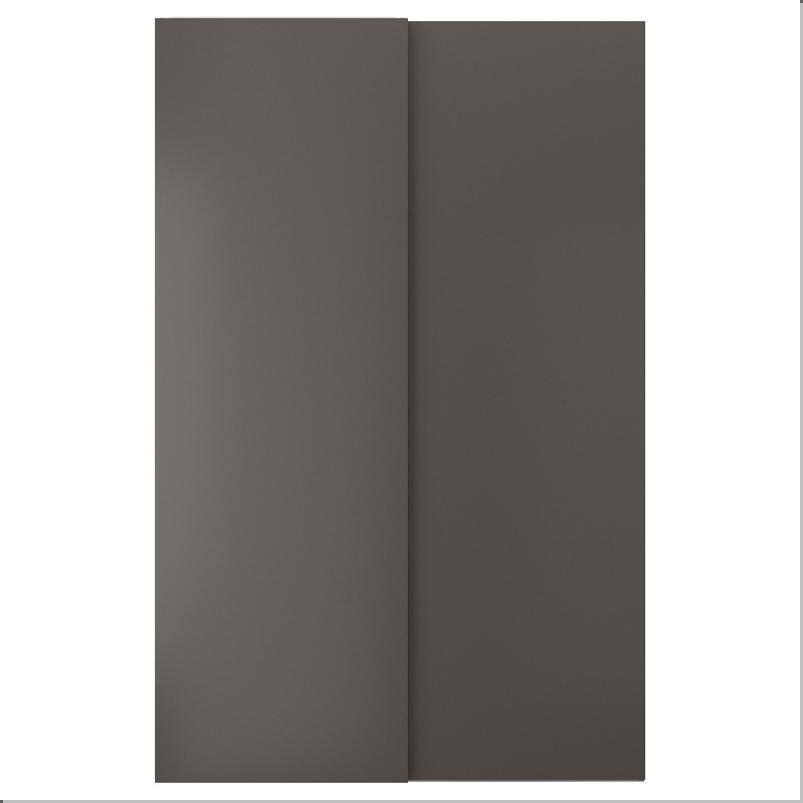 HASVIK ハスヴィーク 引き戸 2枚組 - ダークグレー 150x236cm