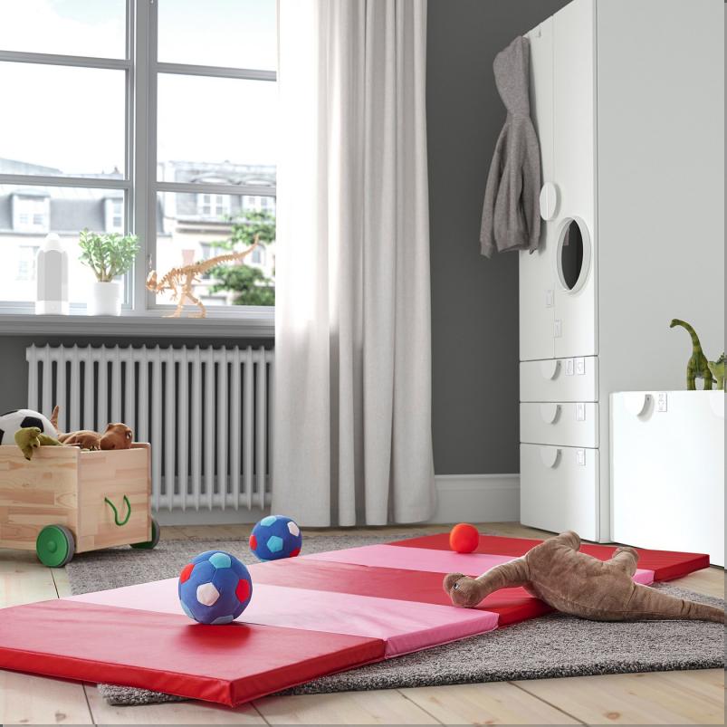 PLUFSIG ペルフスィッグ 折りたたみ式ジムマット - ピンク/レッド 78x185cm