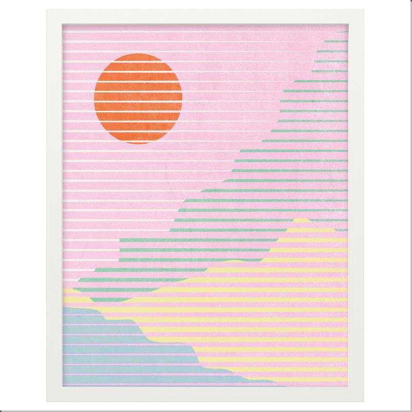 RODALM ローダルム フレーム ポスター付き - ストライプと夕焼け 40x50cm