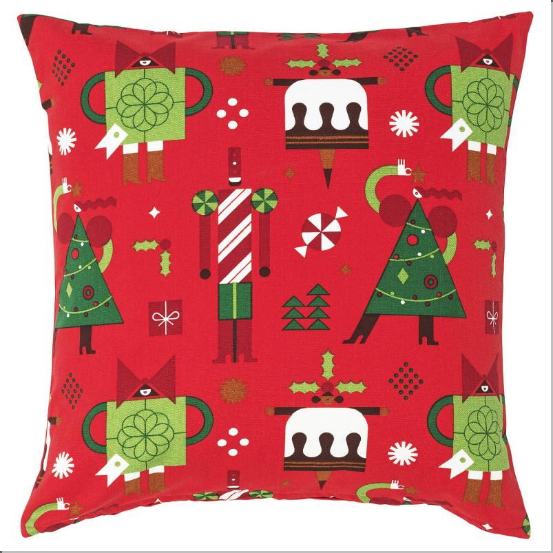 VINTERFINT ヴィンテルフィント クッションカバー - クリスマス模様 レッド 50x50cm