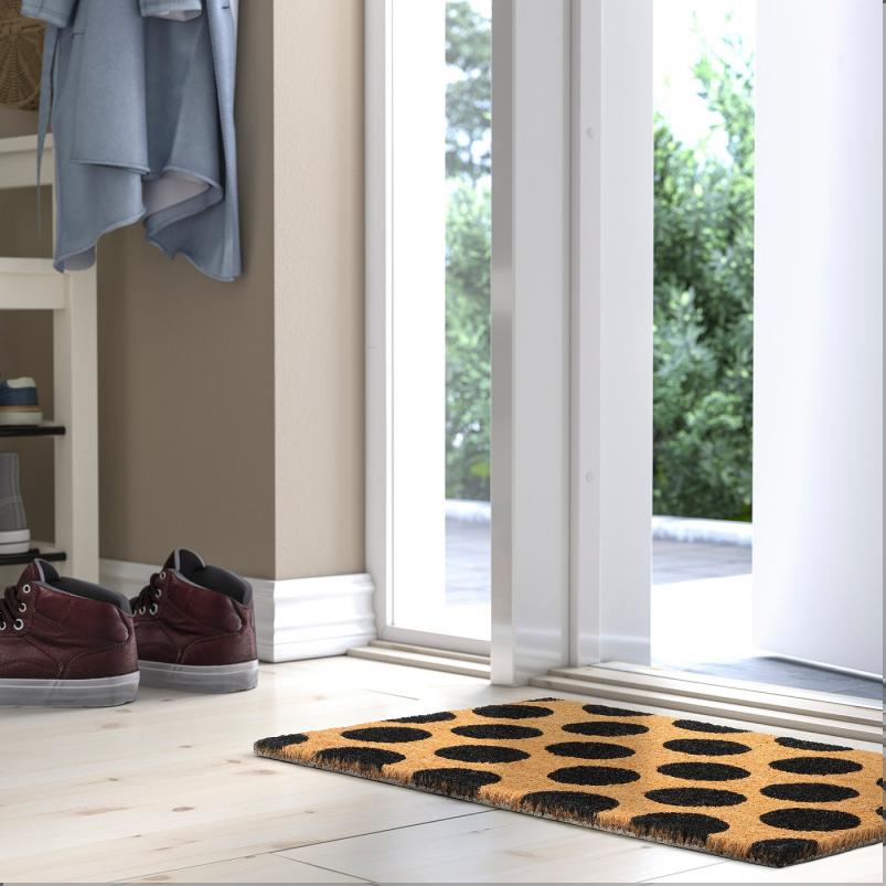 TAGFORDON トーグフォルドン 玄関マット - ブラック/水玉模様 40x60cm