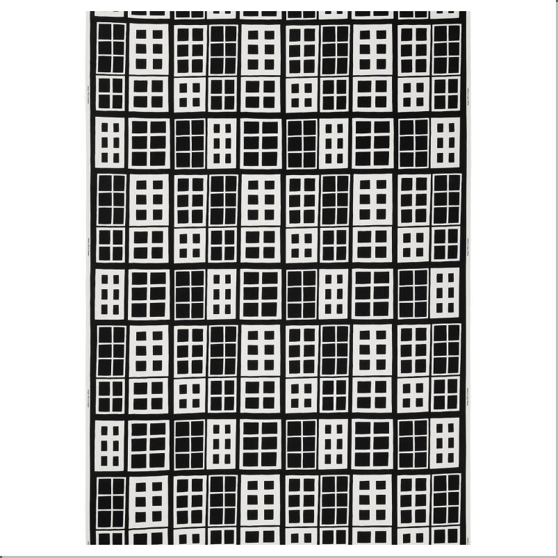 BROKAKLEJA ブローカクレイヤ カットクロス - ブラック/幾何学模様 150x300cm