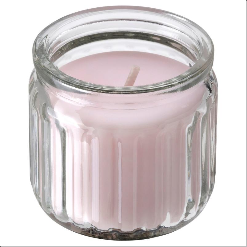HÖKGÖK ホークジョーク アロマキャンドル グラス入り - ピンクの花 ペールピンク 12 時間