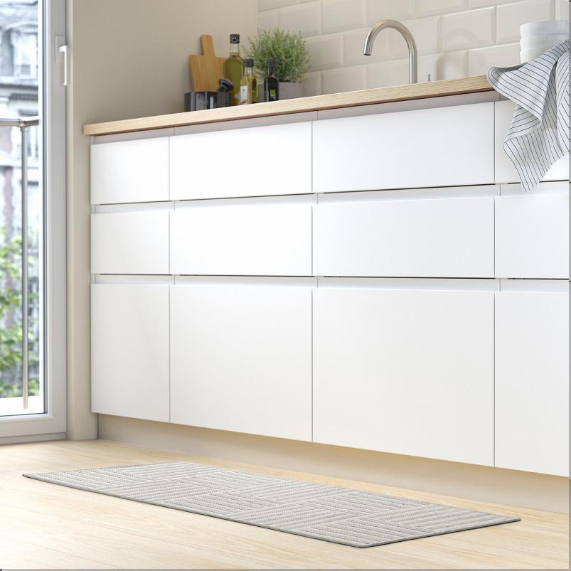 GATUSEKTION ガートセクショーン キッチンマット - グレー/チェック 45x120cm