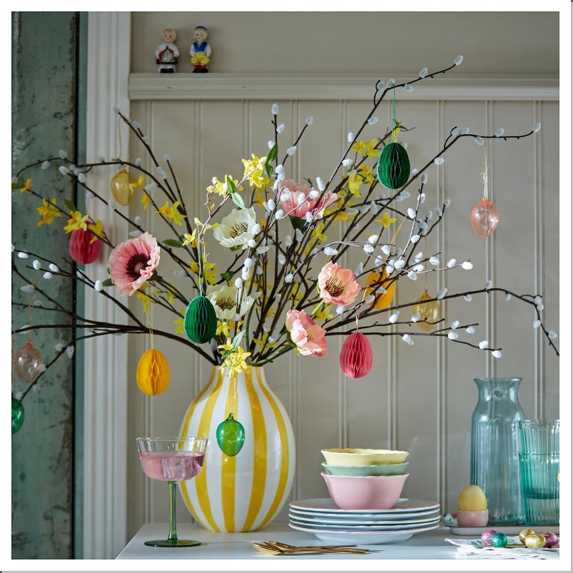 TJÄRLEK シャーレク ハンギングデコレーション - ガラス/エッグ ミックスカラー