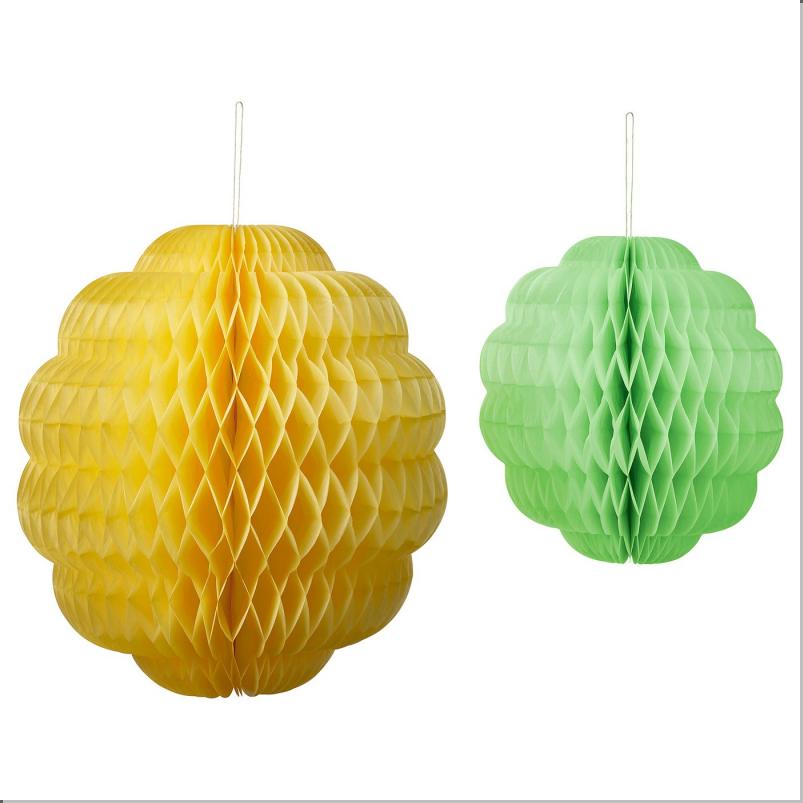 TJÄRLEK シャーレク ハンギングデコレーション 2個セット - グリーン/イエロー