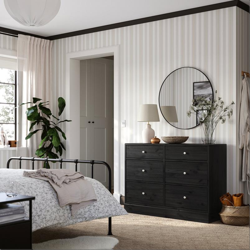 HAVSTA ハーヴスタ チェスト（引き出し×6） - ブラック 121x47x89cm