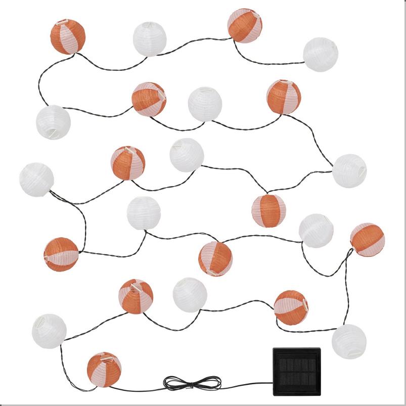 SOLVINDEN ソルヴィンデン LEDライトチェーン 全24球 - 太陽電池式 球形/オレンジ ピンク