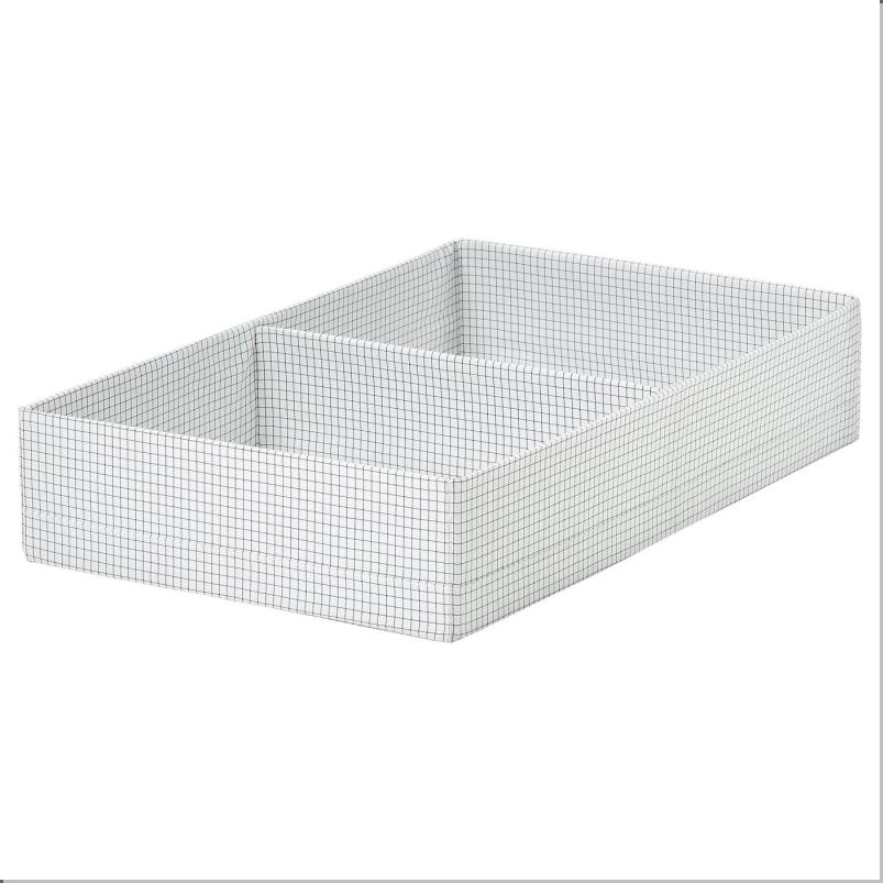 STUK ストゥーク ボックス 仕切り付き - ホワイト/ブラック 32x51x10cm