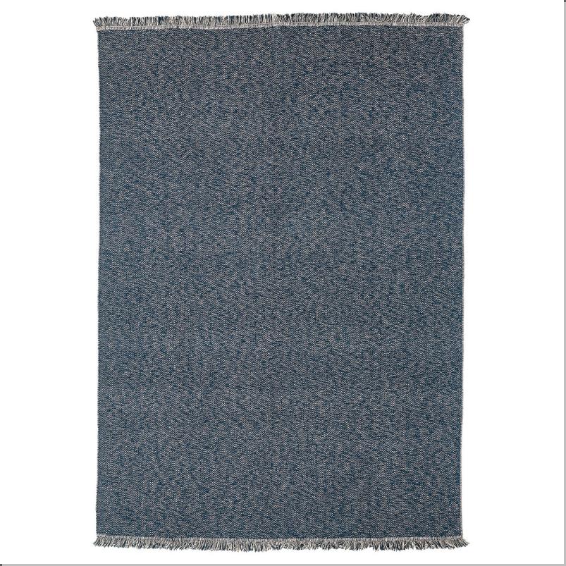 LOKBYTE ロークビーテ ラグ 平織り - ダークブルー/ライトベージュ 170x240cm