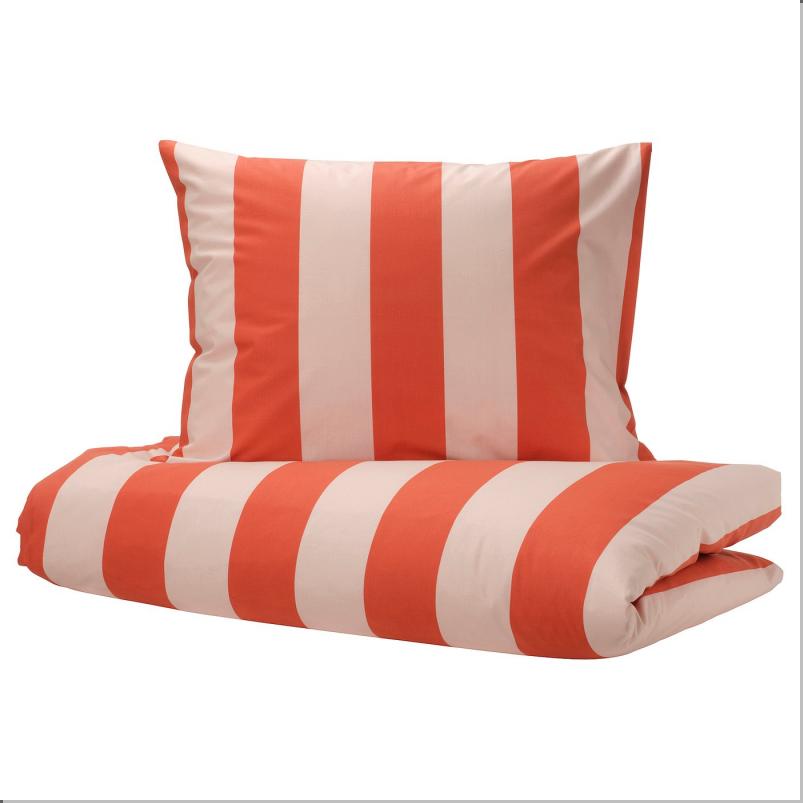 BARNDROM バーンドローム 掛け布団カバー＆枕カバー - ピンク レッド/ストライプ模様 150x200/50x60cm