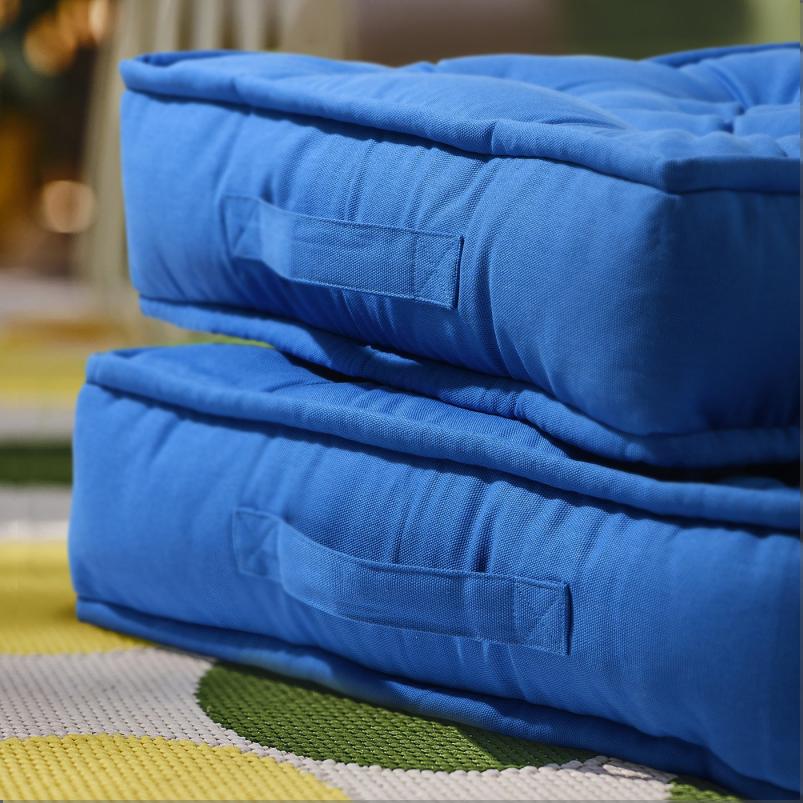 GURLI グルリ フロアクッション - ブルー 45x45x10cm