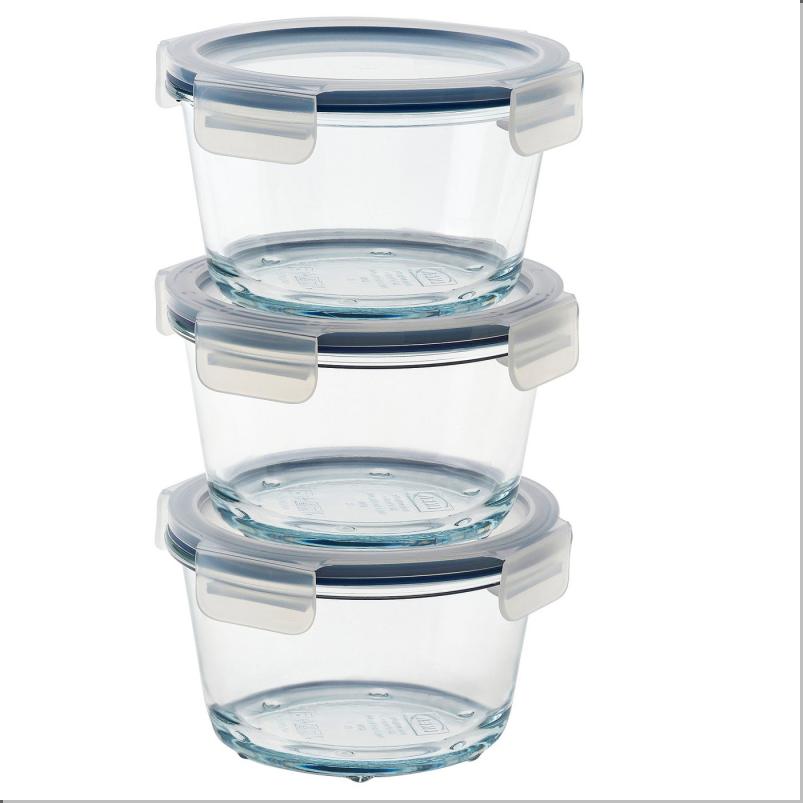 IKEA 365+ 保存容器 ふた付き - 丸形/ガラス 600 ml