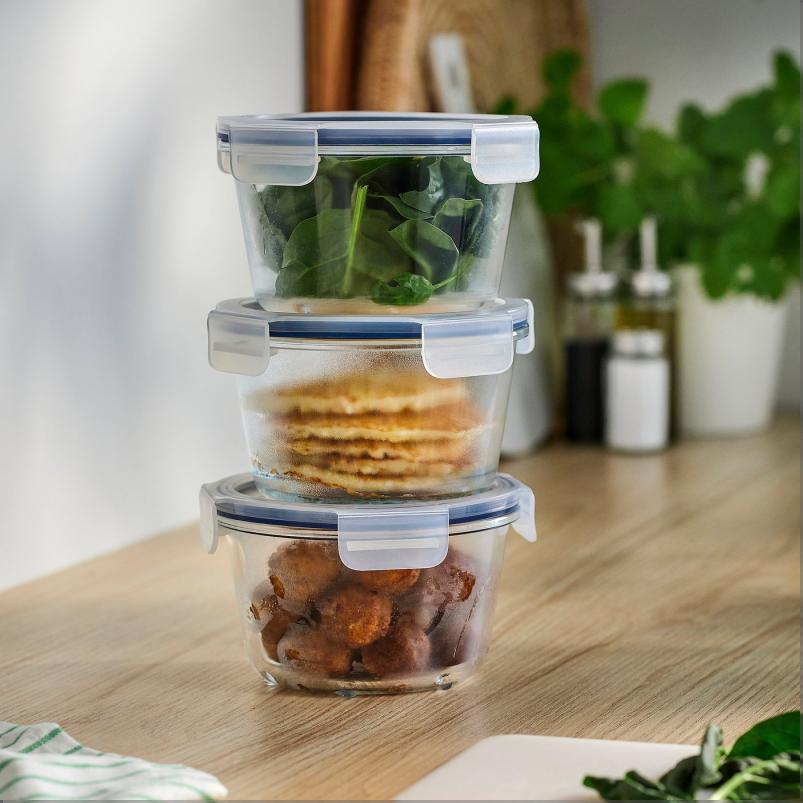 IKEA 365+ 保存容器 ふた付き - 丸形/ガラス 600 ml