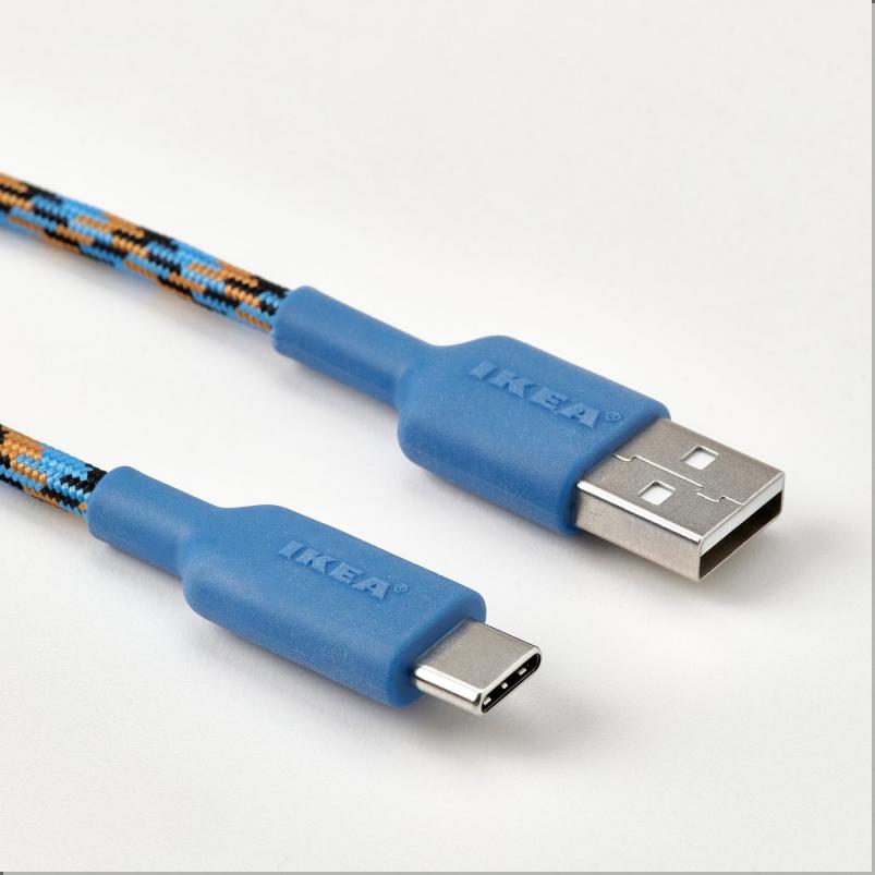 LILLHULT リルフルト USB-A - USB-C - ブルー/オレンジ 1.5m