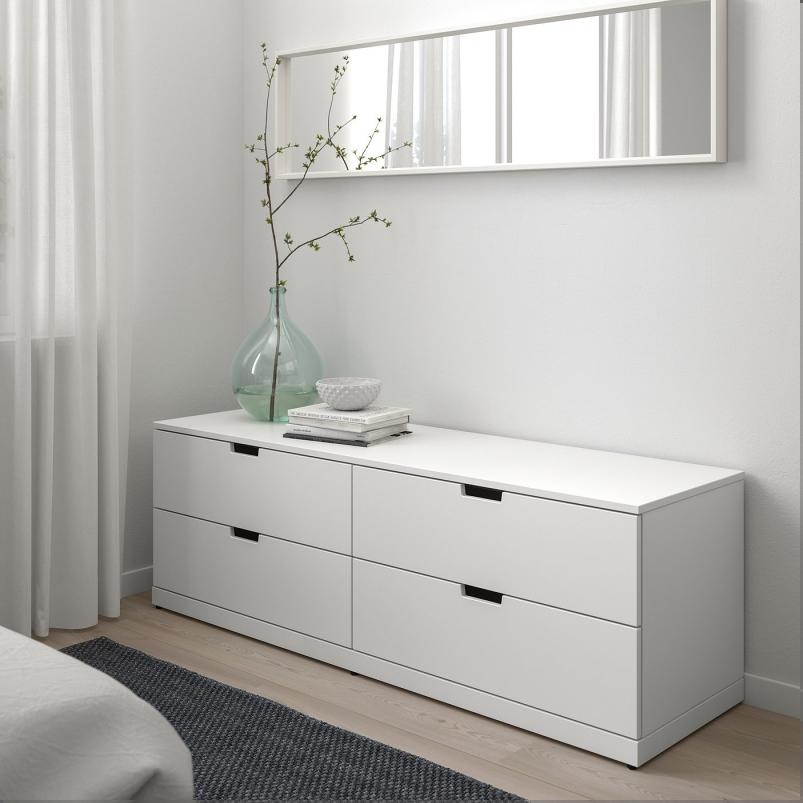 NORDLI ノールドリ チェスト（引き出し×4） - ホワイト 160x54cm